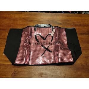 Victoria's Secret Bling Pink Sequin Tote Bag NWT